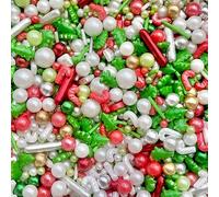 Christmas red green gold white trees sprinkles for cakes cupcake edible toppers sprinkle mix blend party decoration bake baking biscuits cake topper xmas CANDY CANE LANE