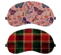 Christmas Red Green Plaid 2 Pack Light-Blocking Soft Breathable Sleep Mask Eye Patch Eye Cover