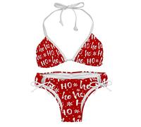 Christmas Red Ho Bikini Sets for Women Beach Bathing Suit