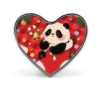 Christmas Red Panda Lapel Pin Heart Metal Brooch Pin with Secure Pinback Fashion Button Badge for Clothing, Hats, Bags Decoration