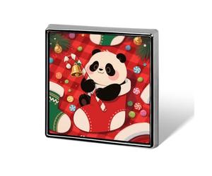 Christmas Red Panda Lapel Pin Square Metal Brooch Pin with Secure Pin Back Fashion Button Badge for Clothing, Hats, Bags Decoration