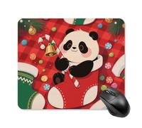 Christmas Red Panda Square Mouse Pads Non-Slip Rubber Base Mouse Mat Cute Mousepad Funny Computer Desk Accessories for Office Home Gaming Work 25 * 30cm