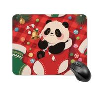 Christmas Red Panda Square Mouse Pads Non-Slip Rubber Base Mouse Mat Cute Mousepad Funny Computer Desk Accessories for Office Home Gaming Work 20 * 25cm
