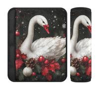 Christmas Red Swan White 2 pcs seat Belt Cover for car Stop seat Belt Cutting into Neck for Sedan forro para cinturon de seguridad