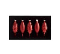 Christmas Red Teardrop Glass Baubles
