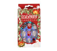 Christmas Red with Design Christmas Snowflake Stick on Short Square Full Cover Fake False Artificial Nail Tips for Acrylic Coffin