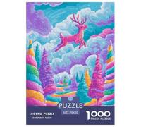 Christmas Reindeer 1000 Piece Jigsaw Puzzle Family Game Creative Colorful Jigsaws Color Challenge for Travel Gifts,Present 70x50cm/1000pcs