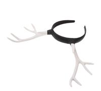 Christmas Reindeer Antler Hair Decor White Plastic Headband | Lightweight Resin Touch, Comfortable Fit, Party and Family Gathering Use, for Boy Girl, Cosplayers, Fun Photos