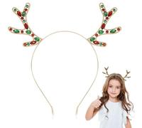 Christmas Reindeer Antlers Headband, Rhinestone Christmas Headbands Cute Xmas Hair Hoops with Ears Shinny Crystal Christmas Hairbands Costume Headwear for Xmas Holiday Party Decoration A7SZLJFG