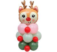 Christmas Reindeer Balloon Garland - Oh What Fun Birthday Party Arch Kit, Christmas Birthday Decoration, Yellow Green Winter Wonderland Balloons Tower, Reindeer Themed Party Decoration Supplies