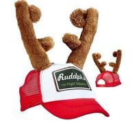 Christmas Reindeer Cap with Antlers Festive Fancy Dress Hat