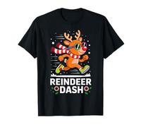 Christmas Reindeer Dash Rudolph Running Runner Marathon Team T-Shirt