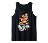 Christmas Reindeer Dash Rudolph Running Runner Marathon Team Tank Top