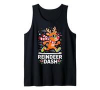 Christmas Reindeer Dash Rudolph Running Runner Marathon Team Tank Top