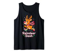 Christmas Reindeer Dash Rudolph Running Runner Marathon Team Tank Top