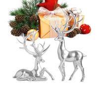 Christmas Reindeer Decorations - 2 Pieces Resin Christmas Table Centerpieces Decorations | Deer Decor for Parties Table Sculpture for Coat Kitchen Living Room Bedroom Shelf Wardrobe