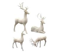 Christmas Reindeer Figurines 2PCs A Pair of Reindeer Statues Decor Shiny Electroplated Metal Surface Sculpture Desktop Ornament Table Craft for Living Room, Bedroom, Bookshelf, Desktop