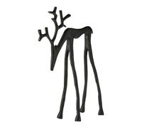 Christmas Reindeer Figurines, Black Iron Reindeer Christmas Decor, European-Style Imitation Metal Deer Statue, Table Centerpieces Ideal for Mantel Living Room Bedroom Office (B)