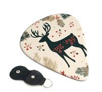 Christmas Reindeer Guitar Picks 6-Pack - Pick Set (0.46mm / 0.71mm / 0.96mm) Suitable For Guitar And Ukulele Playing