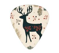 Christmas Reindeer Guitar Plectrums, 12 Pcs Lightweight Guitar Plectrums, 0.46mm/0.71mm/0.96mm Thickness For Acoustic Guitar Acoustic Electric Guitar Ukulele Bass