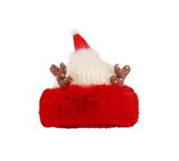 Christmas Reindeer Hat Thick Plush for Holiday Reindeer Hat for Adult Girls Boys BobbleHat Party Props Festival Hats Red Xmas Knitted Hats Cute Beanie (Beige)