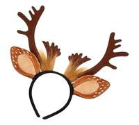 Christmas Reindeer Headband - Cute Realistic Deer Antlers Headband, Festive Animal Ears Accessory, Holiday Cosplay Costume Headwear, Party Hat, Charming Seasonal Soft Comfortable Design | Mate