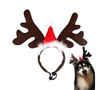 Christmas Reindeer Headband - Fabric Pet Accessory | Cute Adjustable Santa Hat Design | A Fun Holiday Party Decoration Perfect for Dogs, Large