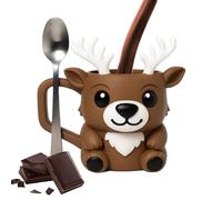 Christmas Reindeer Mug, Versatile Use, 15/10/20cm, Custom Festive Xmas Cup, Hot Chocolate Enamel Mug, Ergonomic Handle, for Milk Beer Ice Water Coffee Juice Tea