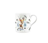 Christmas Reindeer Mug - Xmas Festive Novelty Mug Gift - Small Bone China White Mug Coffee/Tea Present