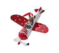 Christmas Reindeer Ornament - Christmas Tree Decorations Cartoon Elk Pendant Airplane Christmas Table Centerpieces with Metal Plane Patterns Hanging Ornament Decoration