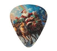 Christmas-Reindeer-Santa 12 Pack Guitar Picks With 3 Thicknesses And Storage Box, Abs Plectrums For Electric Bass Guitar Players