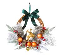 Christmas Reindeer Wreaths for Front Door Artificial Wreath with Ball Pinecones Bells