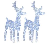 vidaXL Christmas Reindeers 2 pcs Blue 80 LEDs Acrylic UK NEW