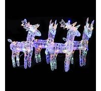 Christmas Reindeers 80 LEDs Acrylic Christmas Lighted Reindeer Decor vidaXL