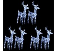 vidaXL Christmas Reindeers 6 pcs Cold White 240 LEDs Acrylic UK NEW