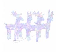 Christmas Reindeers 80 LEDs Acrylic Christmas Lighted Reindeer Decor vidaXL UK