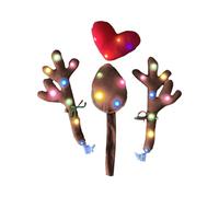 Christmas Renier takes place for the reindeer antlers portable by the car with a LED vehicle and vehicle | Easy to carry car dedication set with red nose p