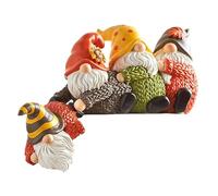 Christmas Resin Decoration Figurine, Mini Seated Santa Claus Polar Bear Dwarf Sculpture, Christmas Figurine Statue for Shelf Desk Side Table Outdoor Xmas Decor