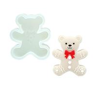 Christmas Resin Molds | Gingerbread Bear Molds for Candy - Nonstick Easy Release Silicone Mold for Baking Fondant Chocolate Candle Wax Cupcake Decorations and Resin Crafts and Making