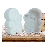 Christmas Resin Molds - Gingerbread Man Epoxy Silicone Molds | Holiday Crafting Tools for Making Soap, Wax, Plaster Ornaments, Desk Decorations, DIY Projects for Beginners, Kids, 7.8x10.4cm