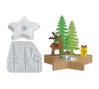Christmas Resin Silicone Moulds, Star and Reindeer Flexible - Silicone Moulds for Christmas Candle Holders and Parties, for Candle Holders Home Office Decor Party Arts & Crafts Adults Beginners