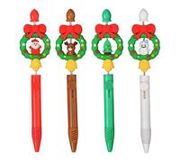 Christmas Retractable Gel Pens - Retractable Wreath Design Stationary | Christmas Theme Gel Pens,for Journaling Annotating Party School Teachers Kids Adults Offices Planner Notebook
