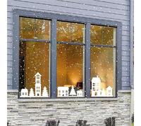 Christmas Reusable Window Stickers | Static Cling, Winter Window décor, Christmas Window décor, Christmas Village, Reusable Cling Sticker