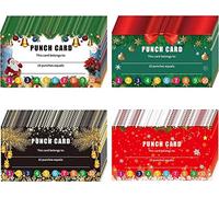 Christmas Reward Punch Cards (Pack of 100) Incentive Loyalty Reward Card,Behavior Incentive Awards for Classroom Business Kids Behavior Students Teachers, 2 x 3 inches,4 Styles