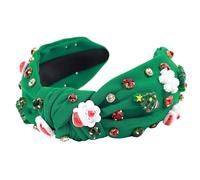 Christmas Rhinestone Hair Band, Holiday Headband, Santa Claus Snowflake Design, Crystal Embellished Festive Headpiece, Party Accessories For Christmas