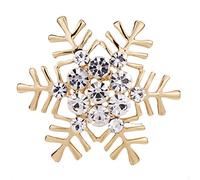 Christmas Rhinestone Snowflake Brooch Pin Badge is suitable for jacket scarf bag pendant charm accessories, gold color ecological and practicalIngenious processing