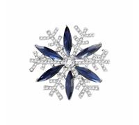 Christmas Rhinestone Snowflake Brooch Pin Elegant Winter White Ice Flower Chic Crystal Cubic Zirconia Brooches Pins for Women Men Wedding Bridal Xmas New Year Holiday Clothes Dress Suit Coat