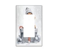 Christmas Rhodesian Ridgebacks Decorative Light Switch Cover Plate 1 Gang Single Rocker, Luxury Xmas Gifts Switchcover Switchplate, Dog Electrical Faceplate for Kitchen Living Room