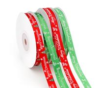 Christmas Ribbon 100 Yards Green Red Ribbons Thin for Xmas Tree Merry Christmas Ribbon Grosgrain 4 Rolls 10 mm Xmas Ribbons for Gift Wrapping Crafting Bows Holiday Hair Bow Clips DIY