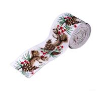 Christmas Ribbon 16.4ft Linen Wire Edge Ribbon for Tree and Wrapping